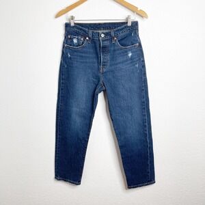 Levis 501 Jeans Womens 28x26 Dark Wash Button Fly